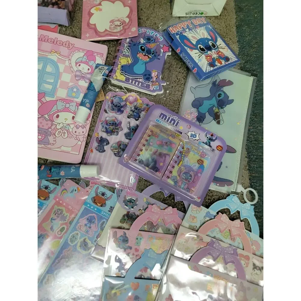 GIGANTIC!!! Sanrio Disney Stationery Set Kuromi My Melody Stitch 70 New Kpop